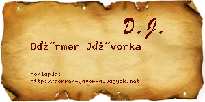 Dörmer Jávorka névjegykártya